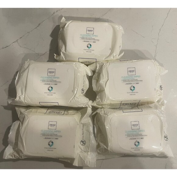Obagi On the Go Cleansing and Makeup Removing Wipes 25 Ct Each Pack 5 Packages - Picture 1 of 4